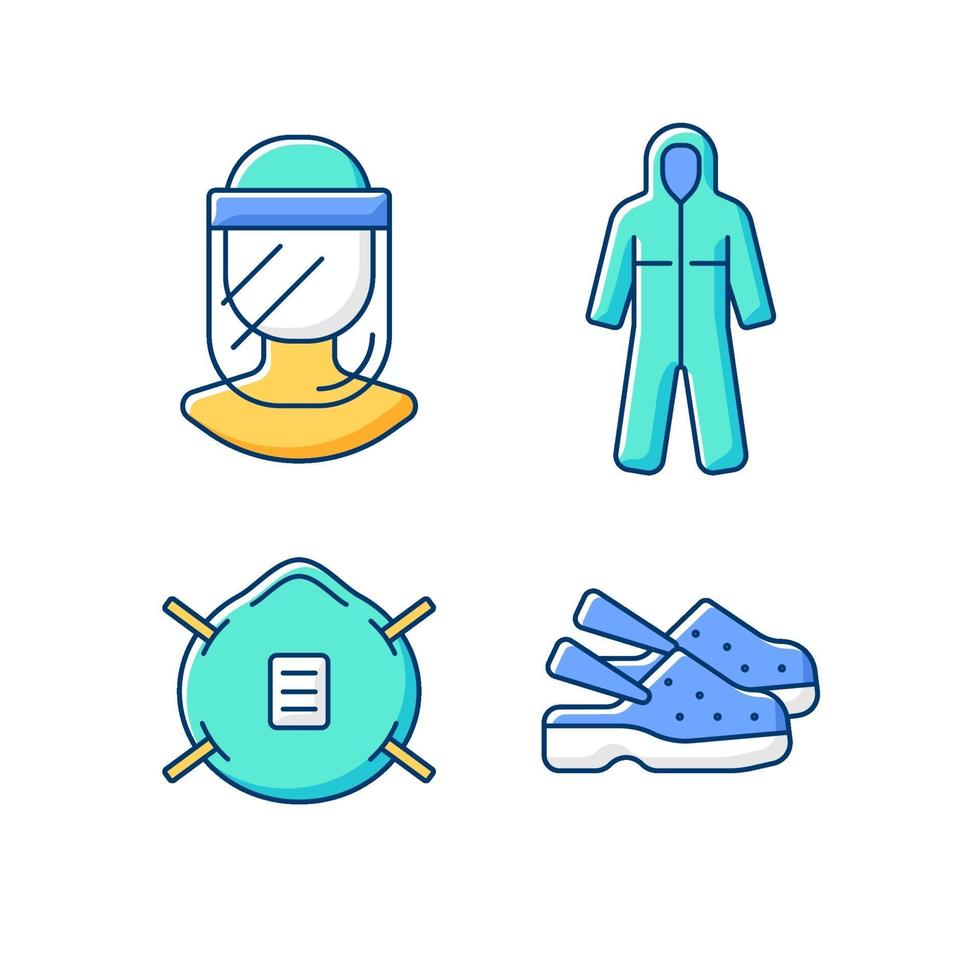 Medical equipment RGB color icons set vector