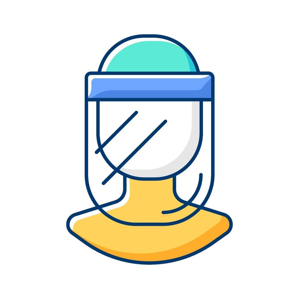 Medical face shield RGB color icon vector