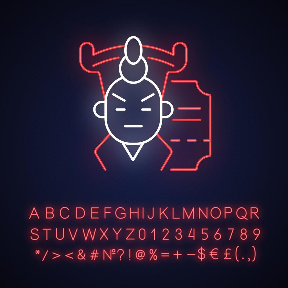 Chinese opera neon light icon vector