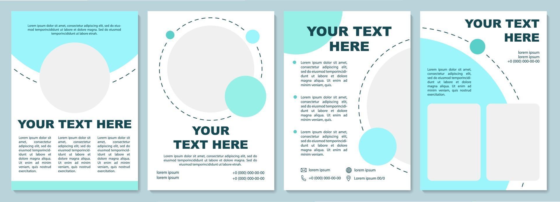 Simple cyan brochure template vector