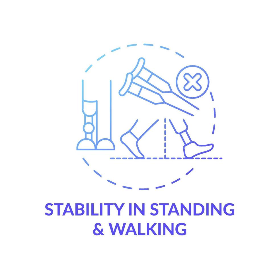 Stability in standing and walking concept icon vector