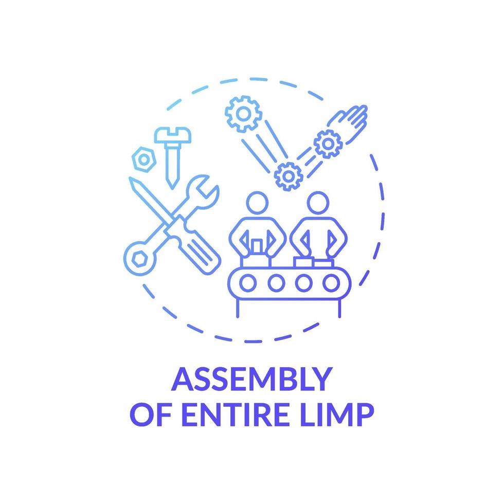 Entire limb assembly concept icon vector