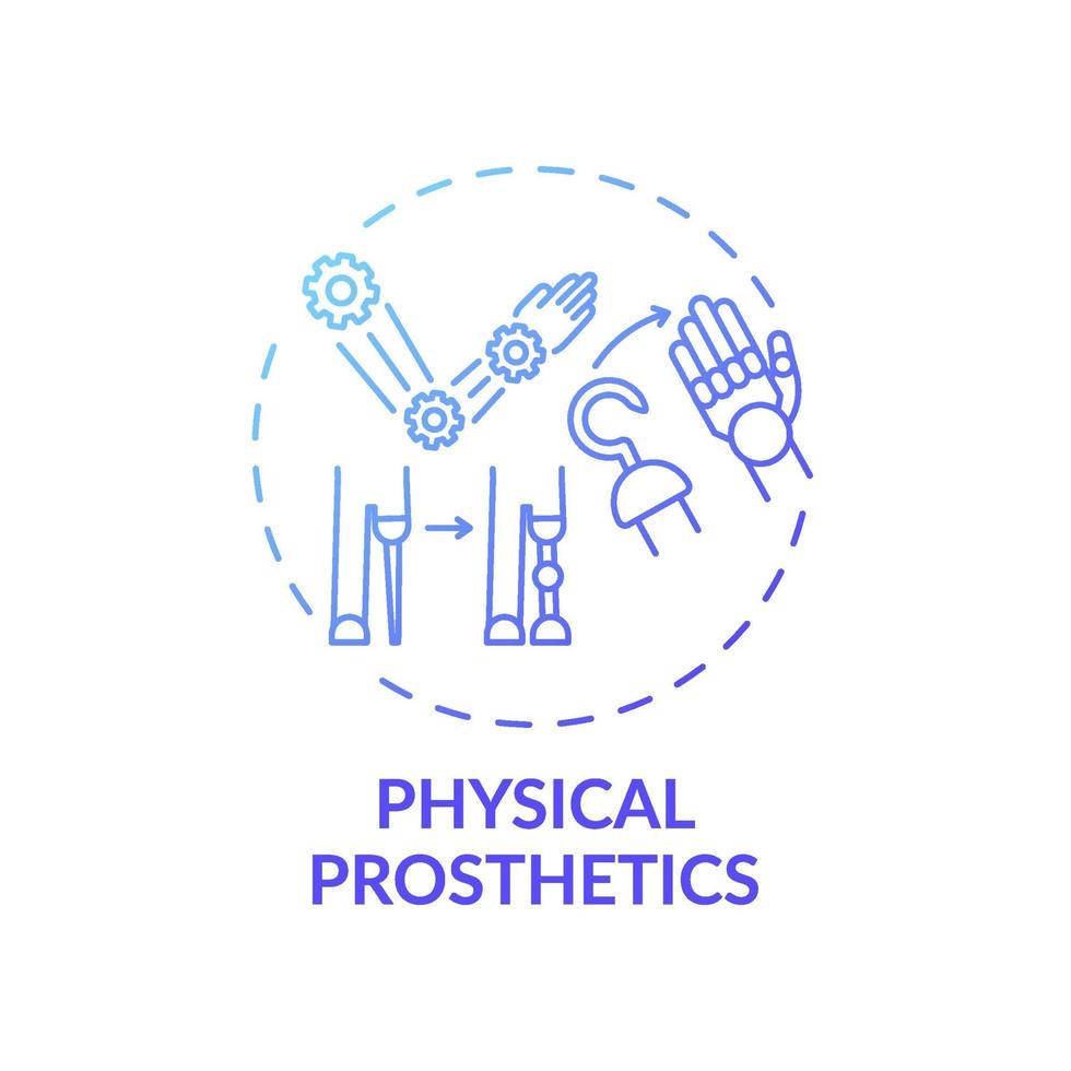 Physical prosthetics concept icon vector