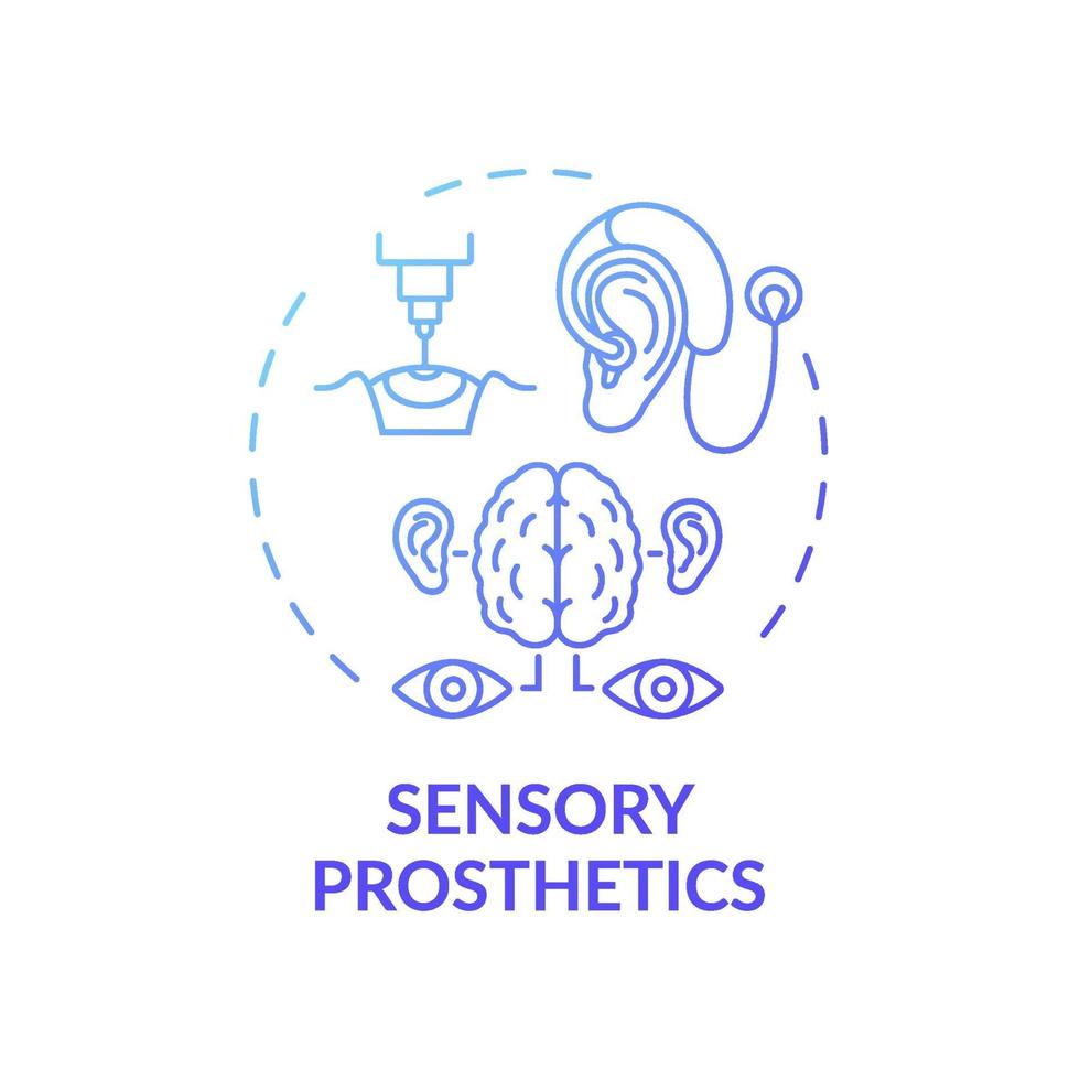 icono del concepto de prótesis sensorial vector