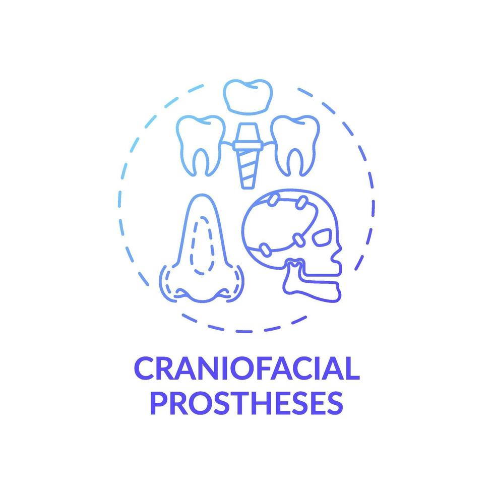 Craniofacial prostheses concept icon vector