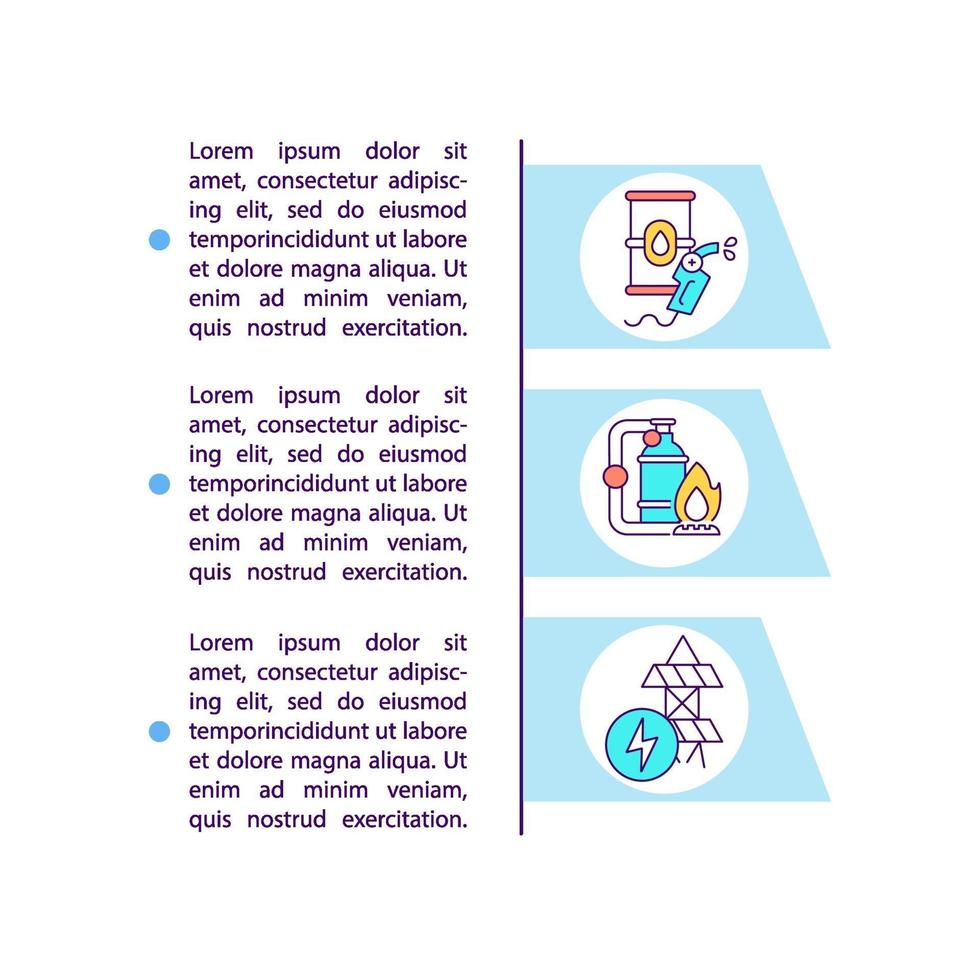 Energy security types concept line icons with text vector