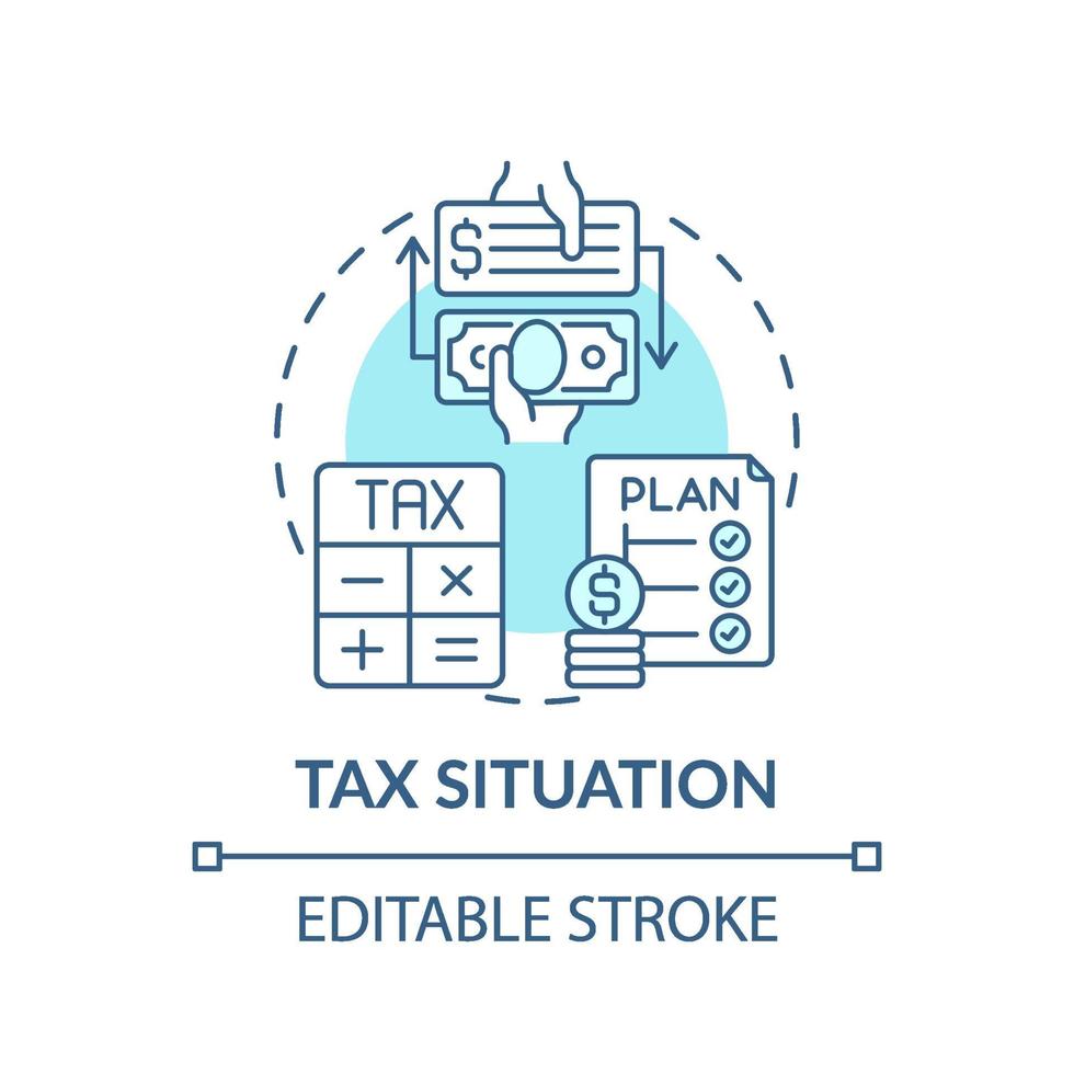 Tax situation concept icon vector