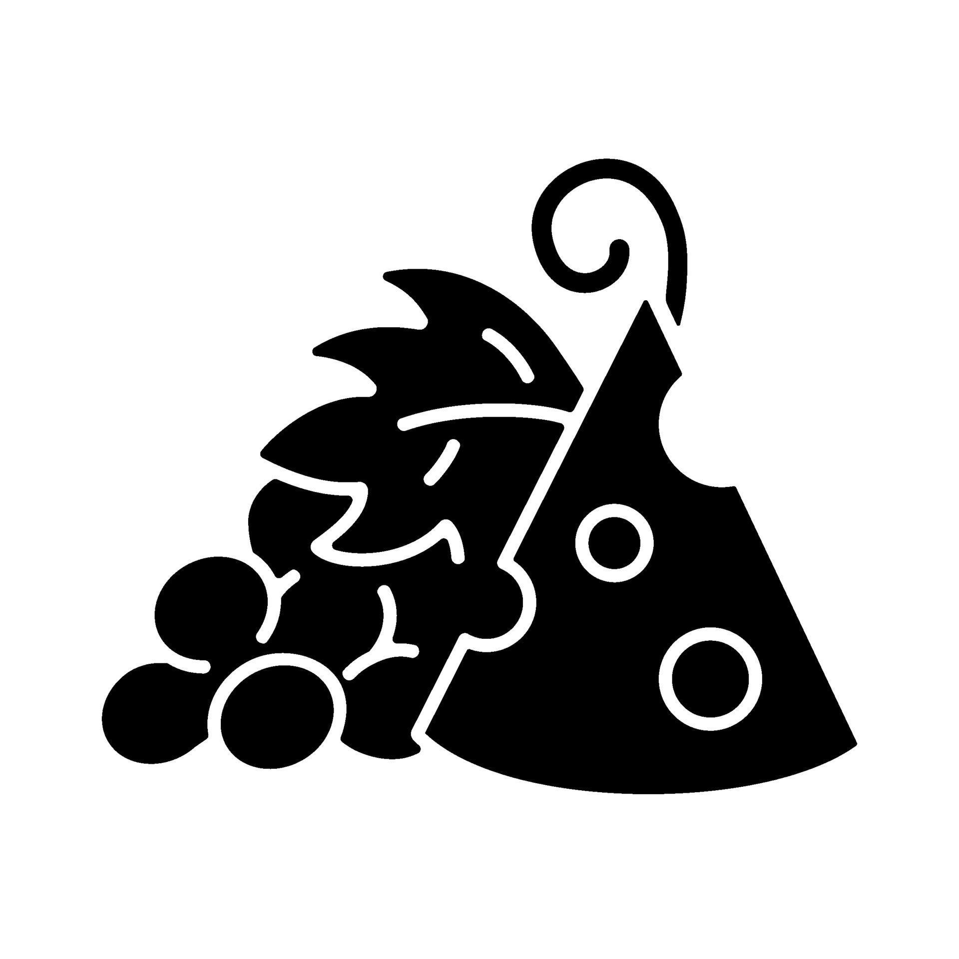 Cheese and grapes black glyph icon 2388297 Vector Art at Vecteezy