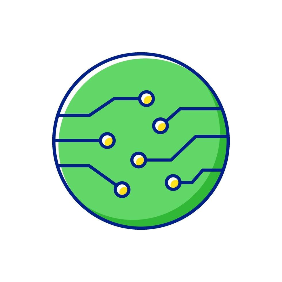 Circuit board connectors RGB color icon vector