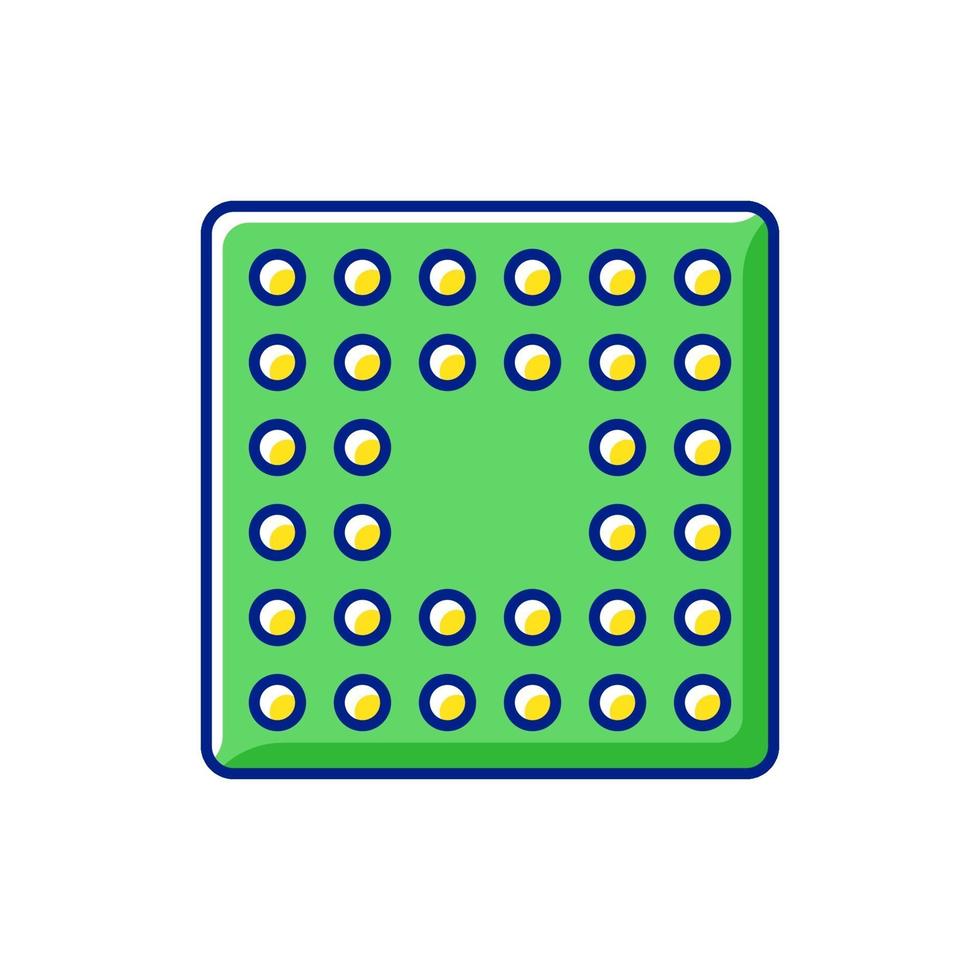 icono de color rgb de socket de cpu vector