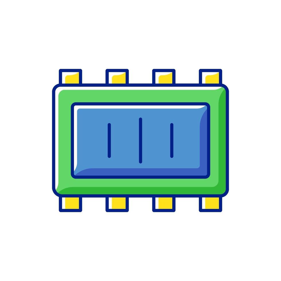 icono de color rgb de piezas de microchip inteligente vector