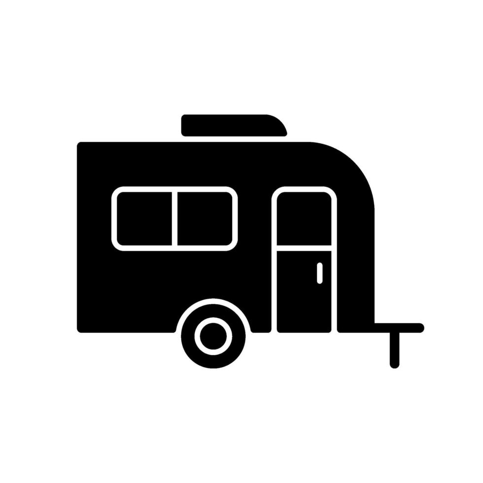 Caravan black glyph icon vector