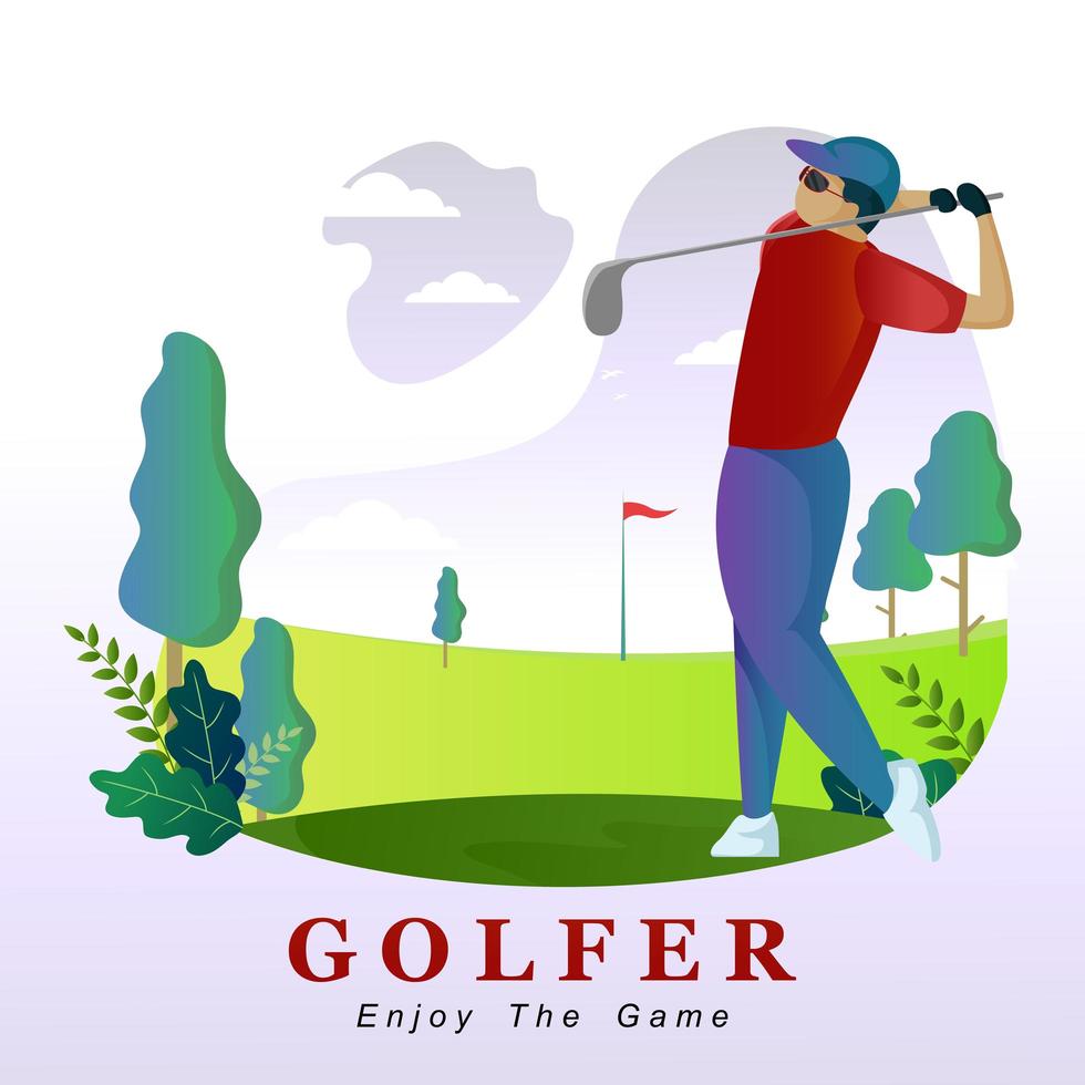 Golfer Enjoy The Game vector