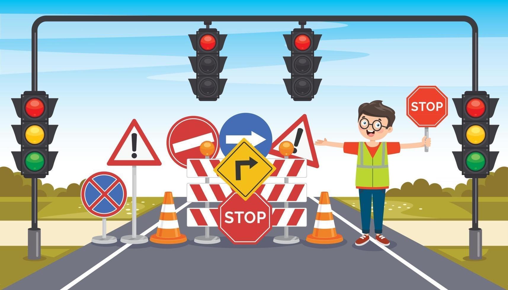 Concept Design With Traffic Signs vector