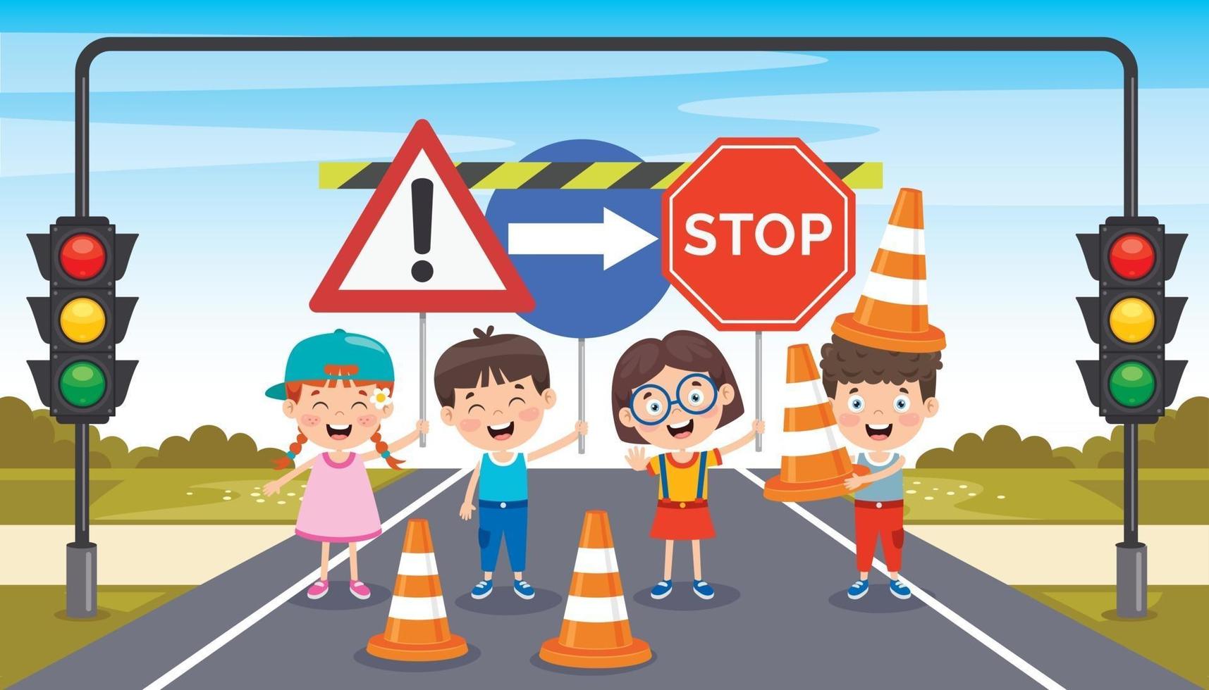 Concept Design With Traffic Signs vector