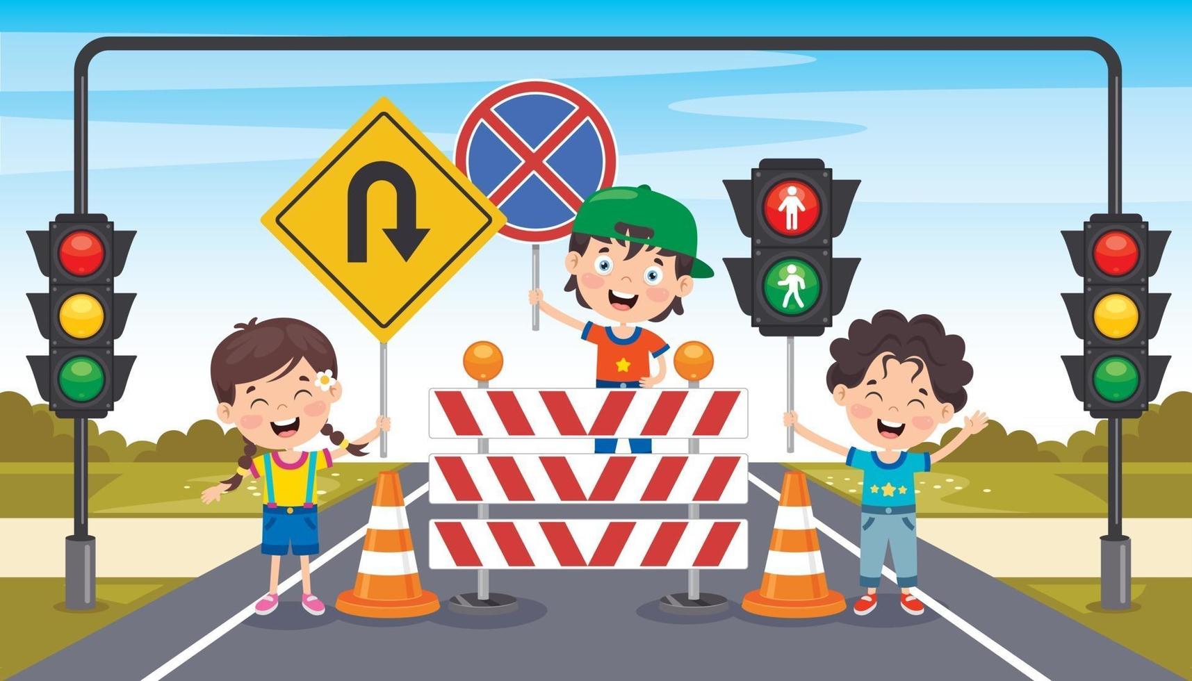 Concept Design With Traffic Signs vector