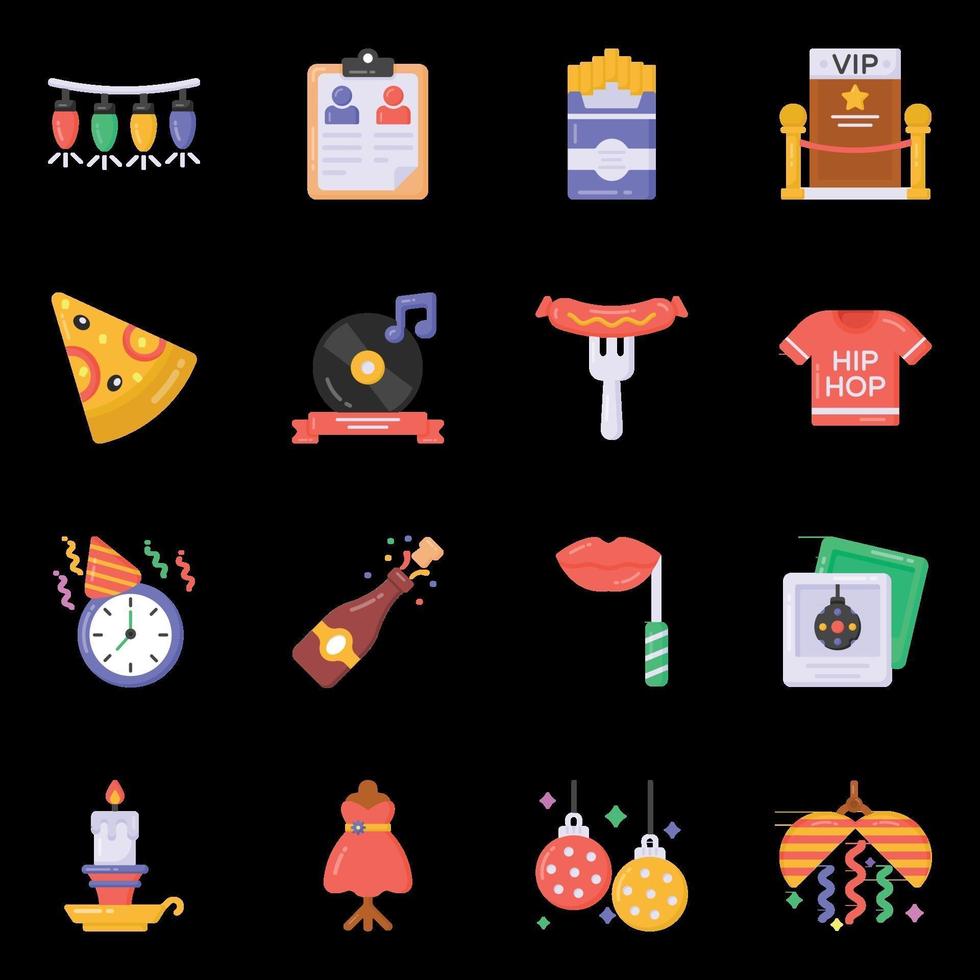 Party and Celebration icons vector
