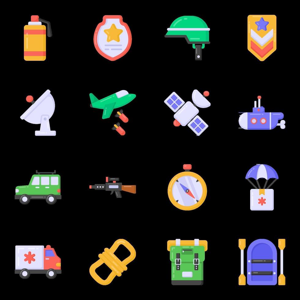 War and battle icons vector