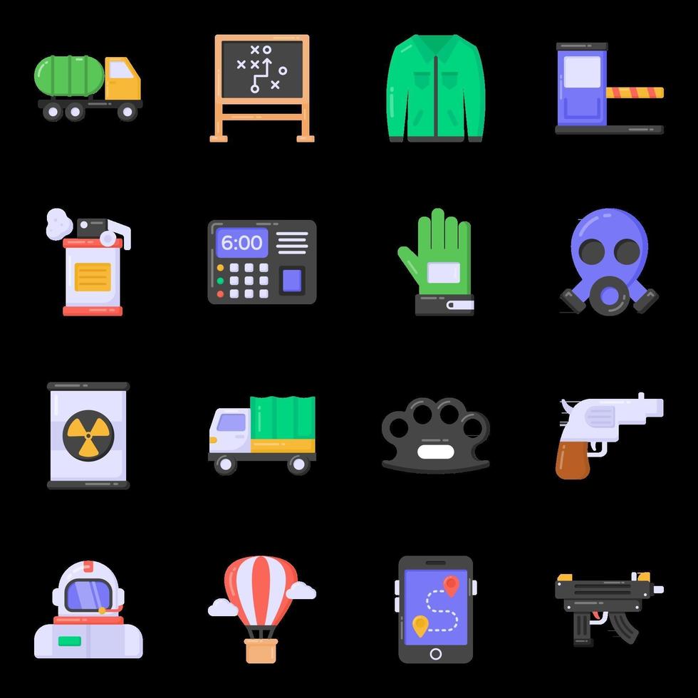 Army and Military icons vector