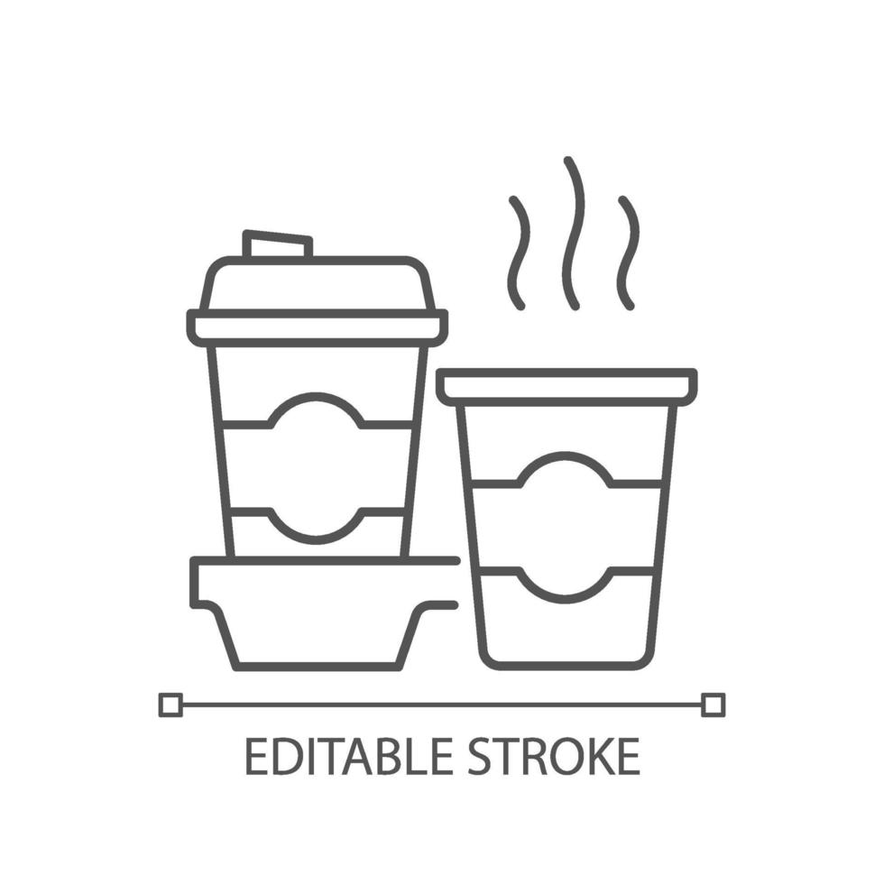 Coffee to go linear icon vector