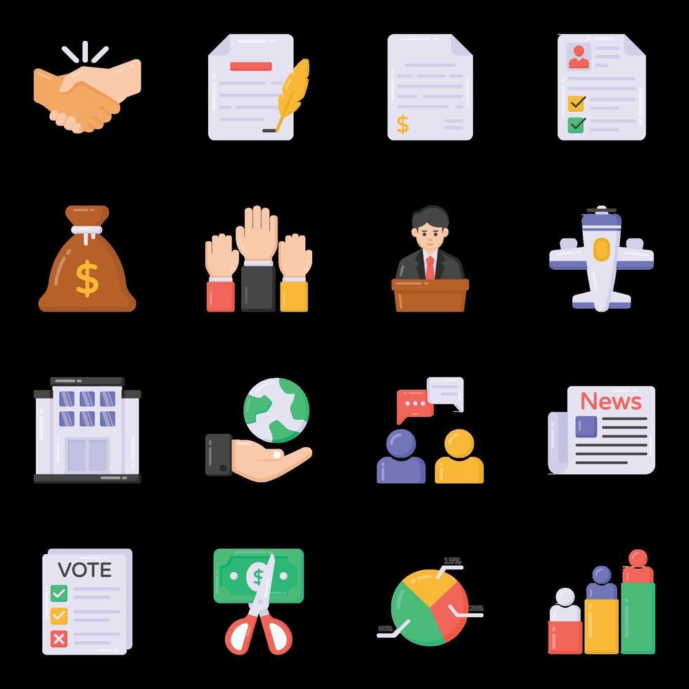 Election and Document icons vector