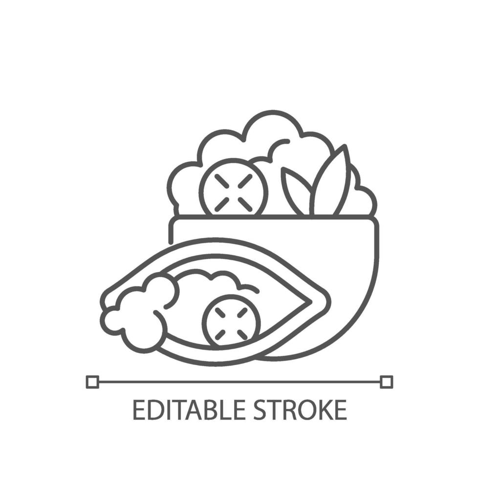 Burrito bowl linear icon vector