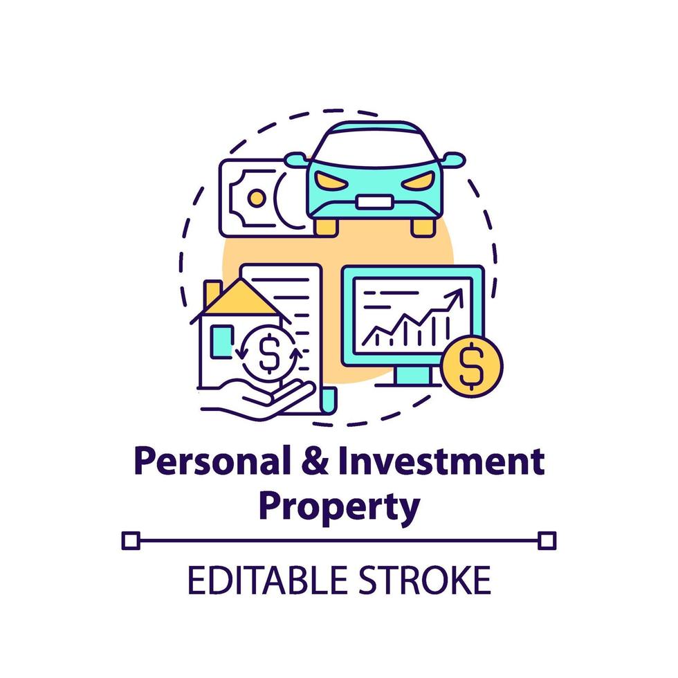 Personal and investment property concept icon vector