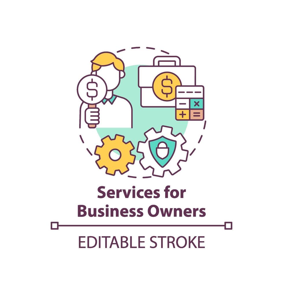 Services for business owners concept icon vector