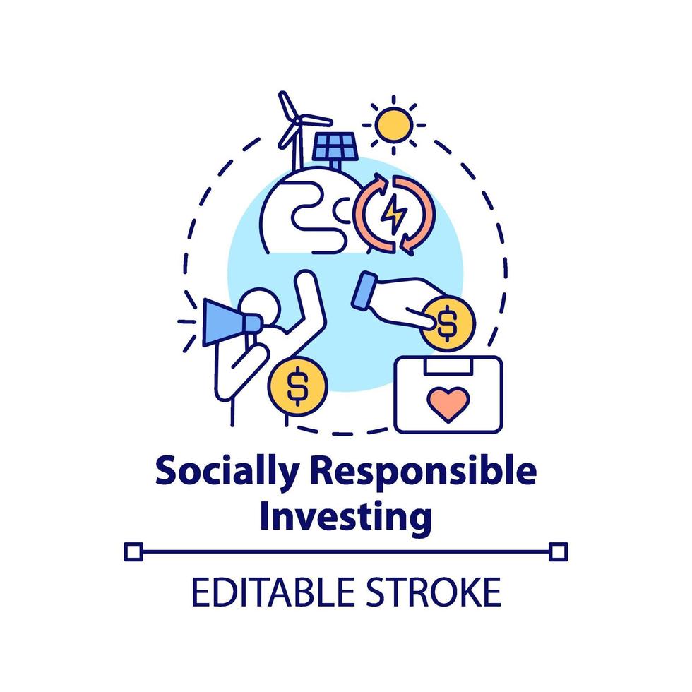 icono del concepto de inversión socialmente responsable vector