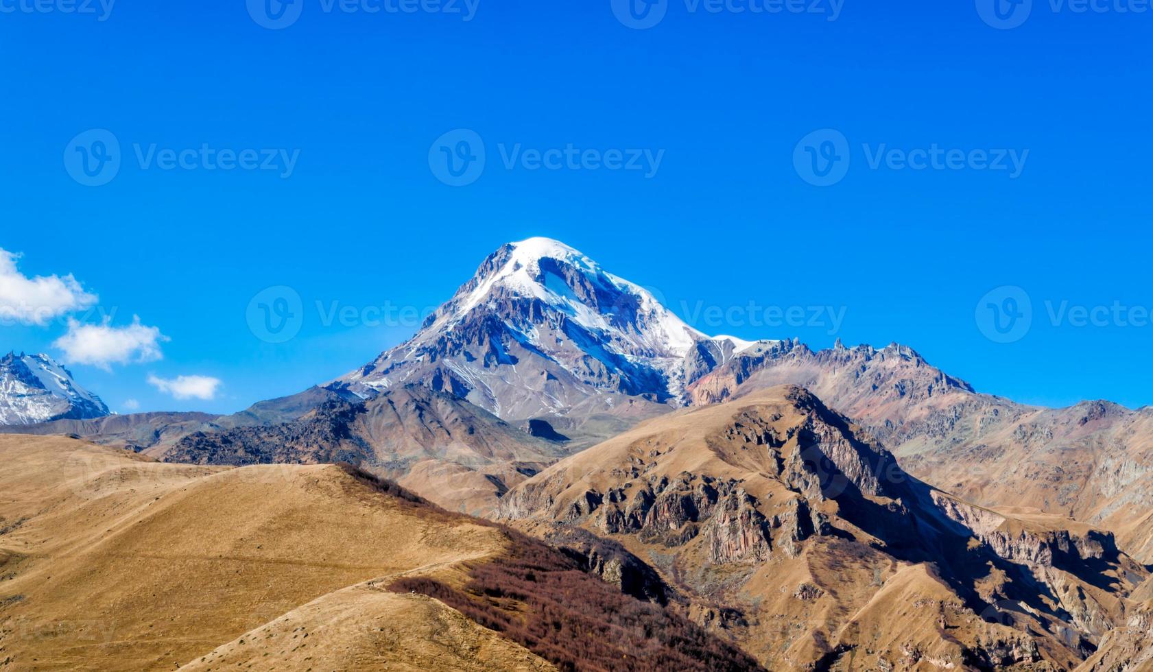 High rocky mountains of the Caucasus in Georgia photo