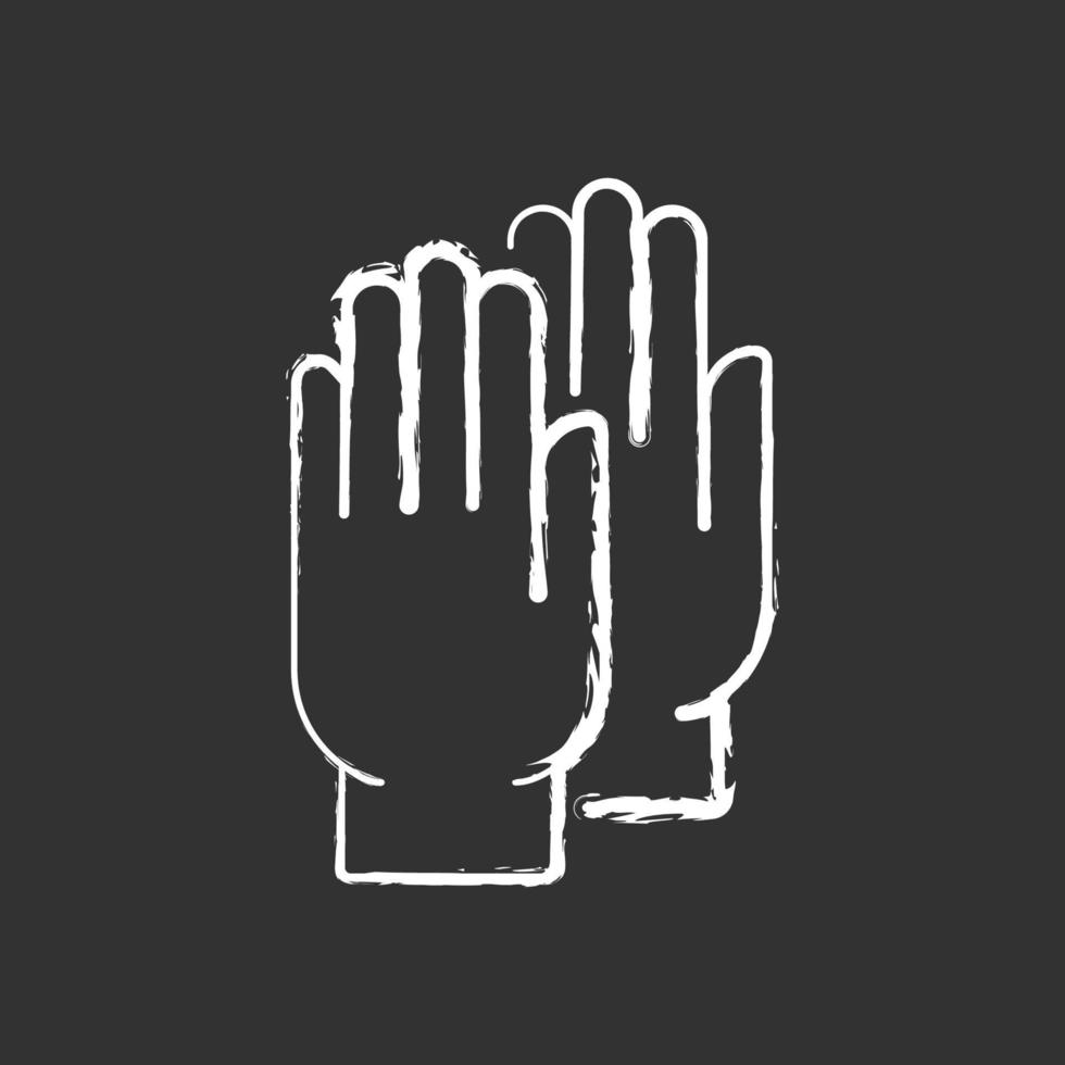 Medical gloves chalk white icon on black background vector