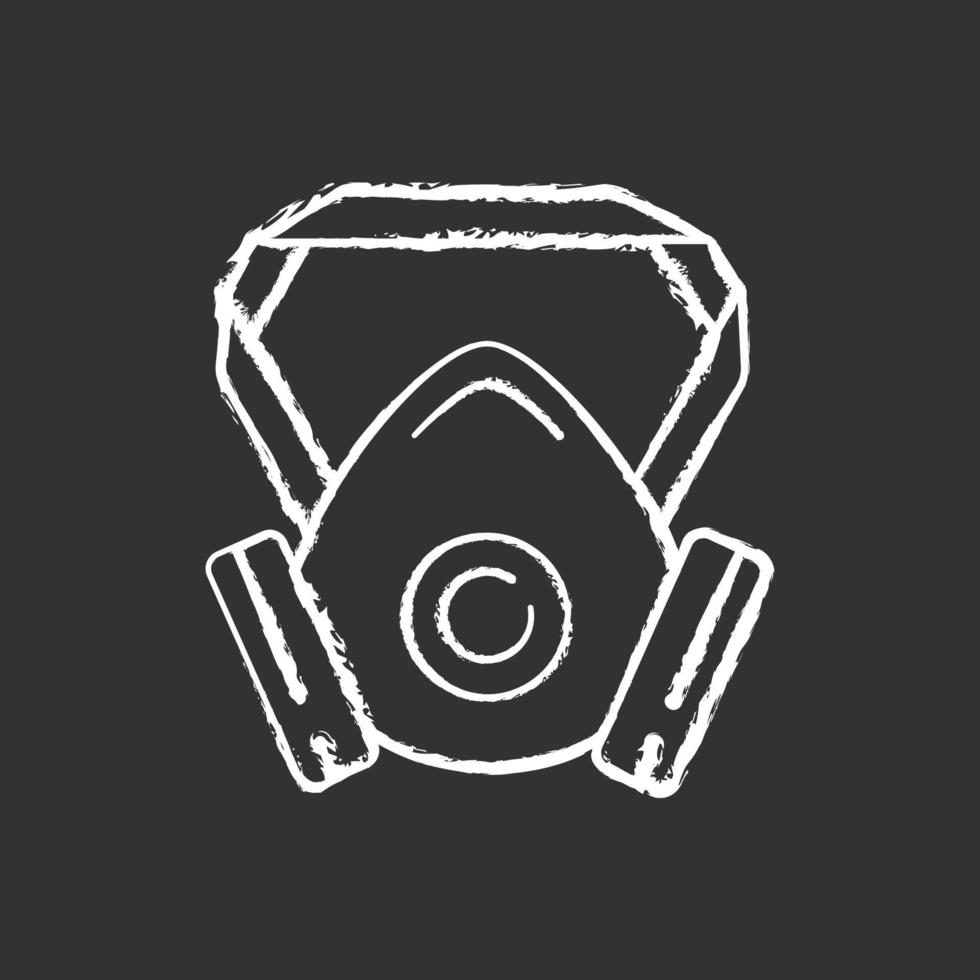 Respirator chalk white icon on black background vector