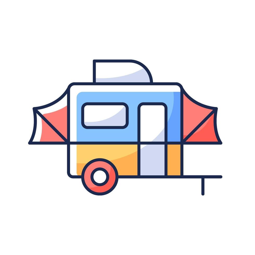 Pop up camper RGB color icon vector