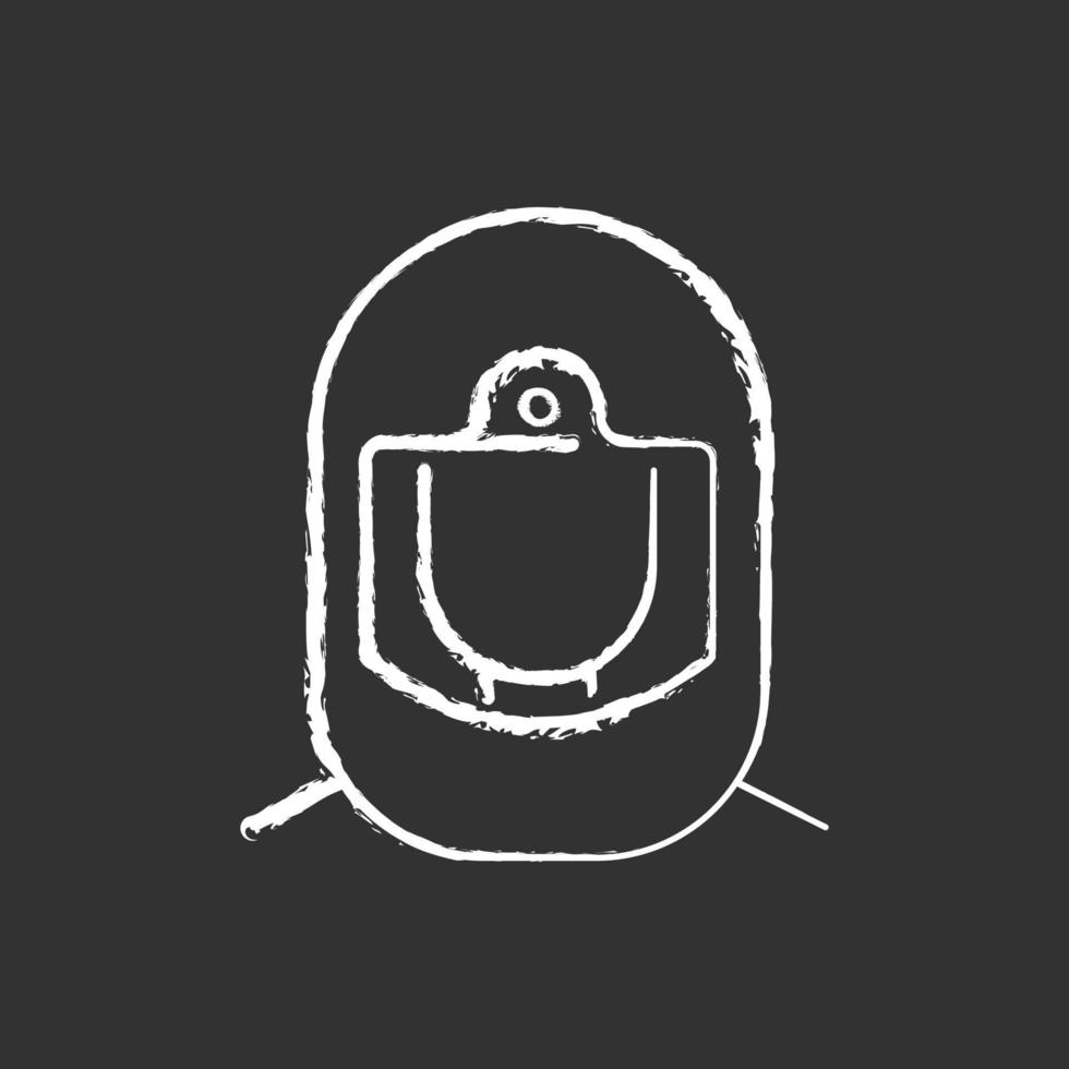 Surgical helmet chalk white icon on black background vector