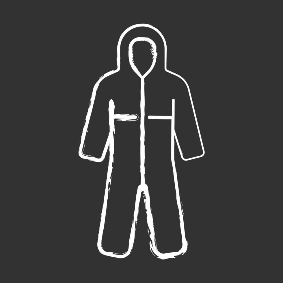 Medical coveralls chalk white icon on black background vector