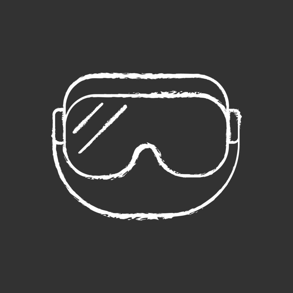 Medical goggles chalk white icon on black background vector