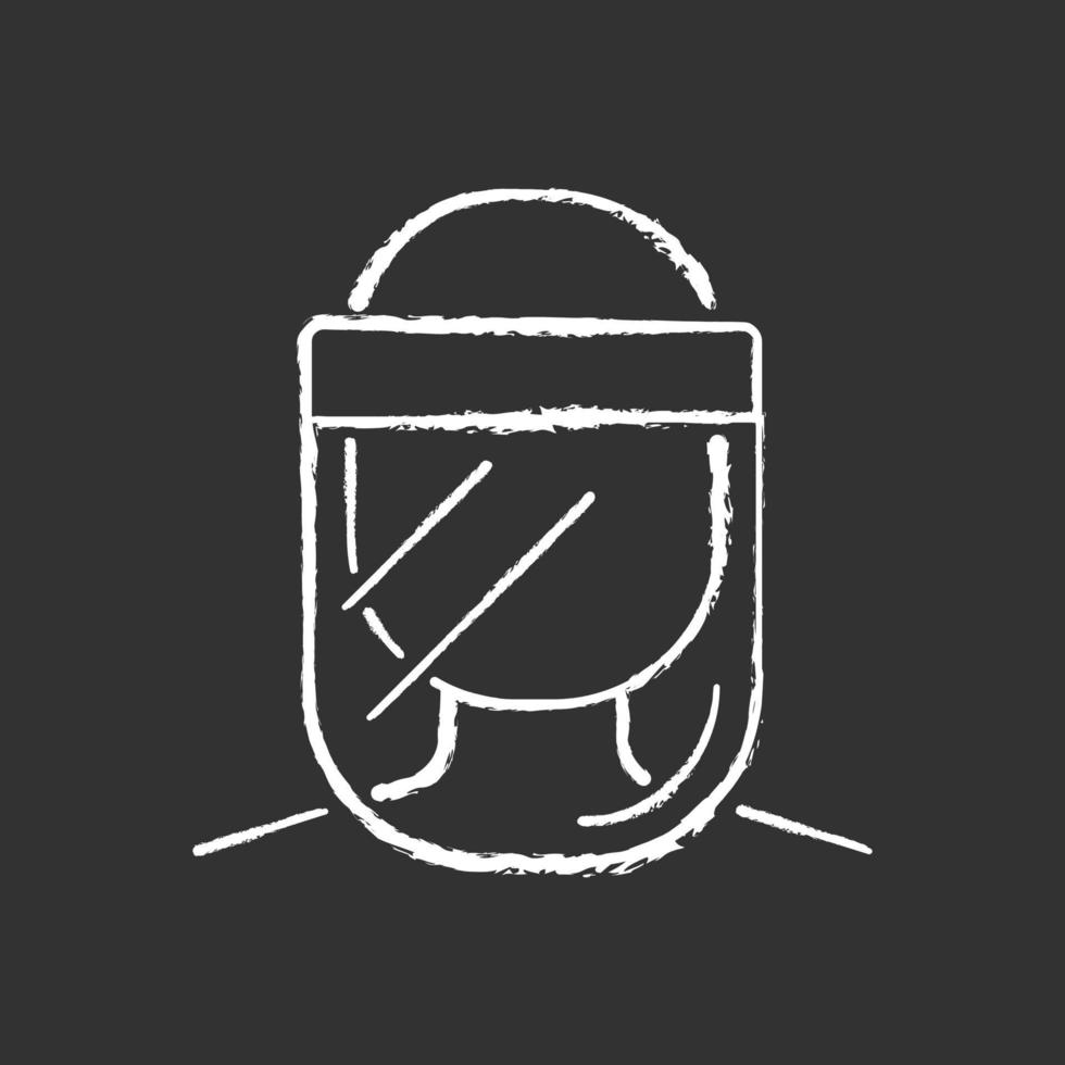 Medical face shield chalk white icon on black background vector