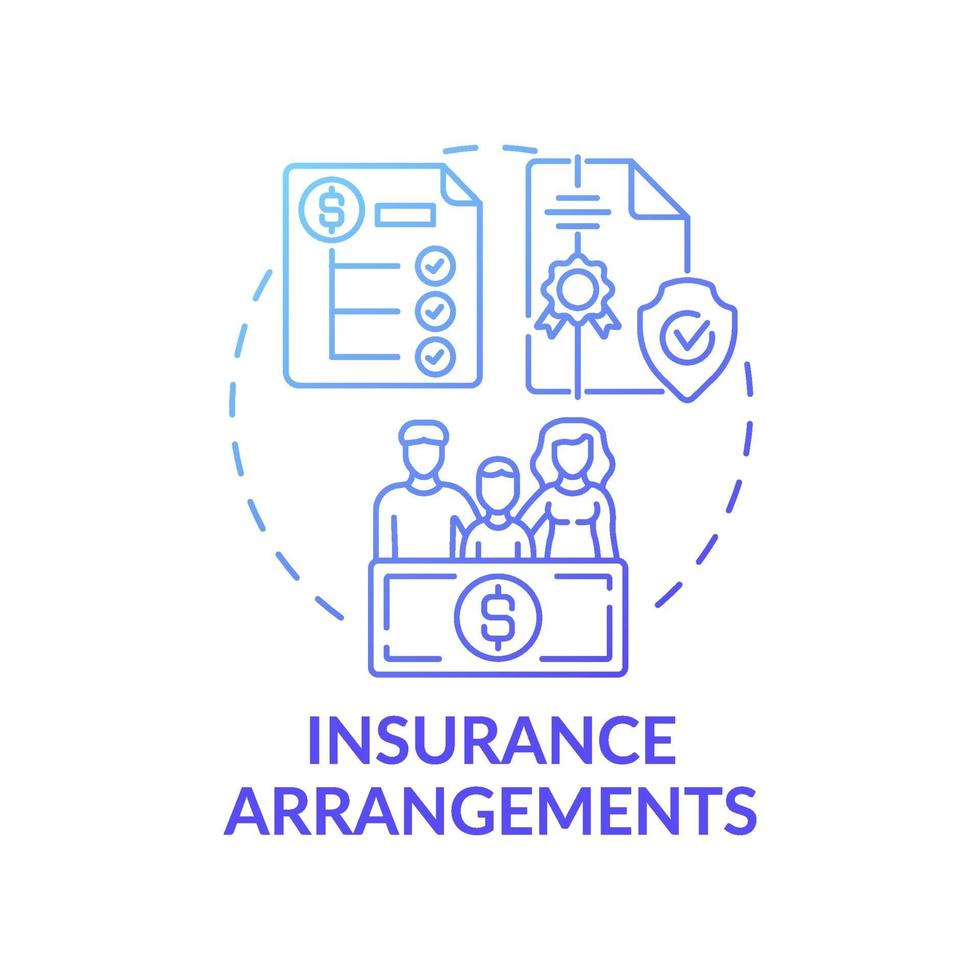 Insurance arrangements concept icon vector
