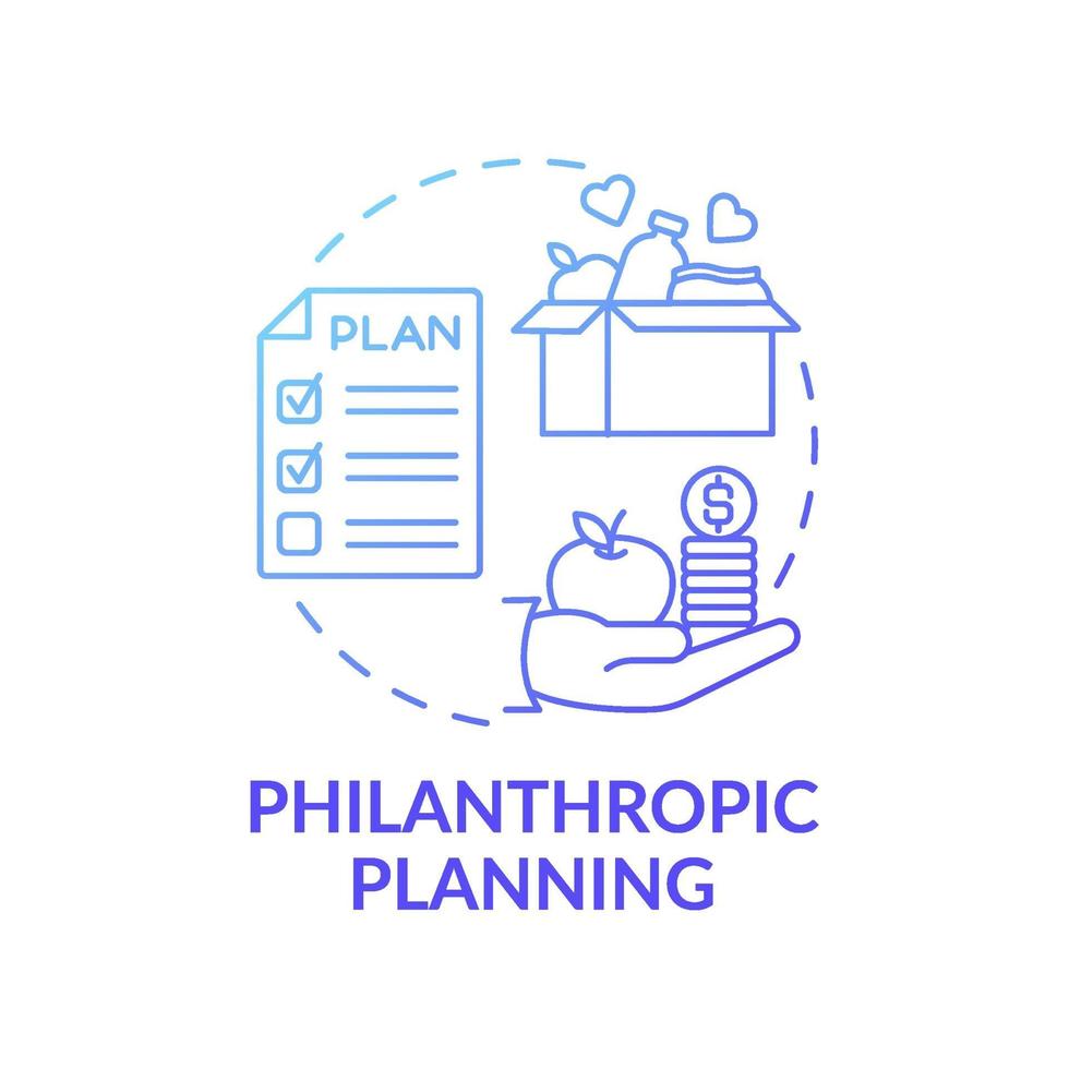 Philanthropic planning concept icon vector