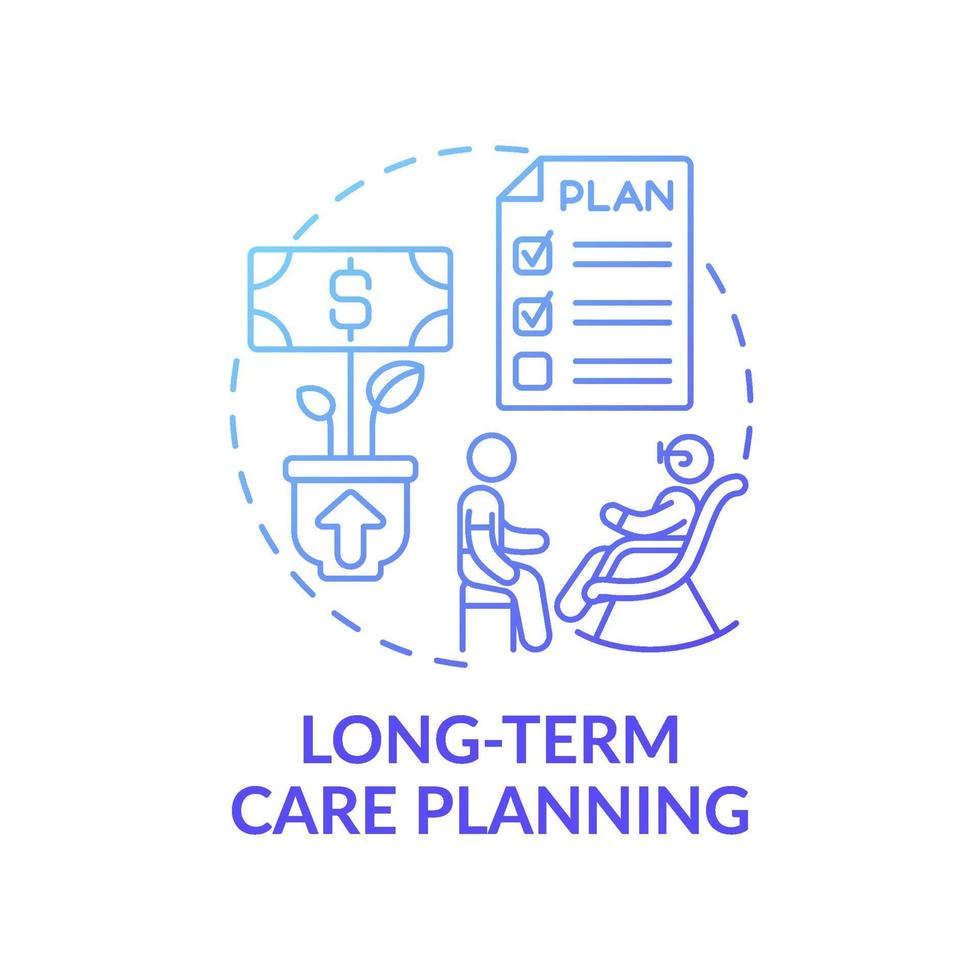 Long-term care planning concept icon vector