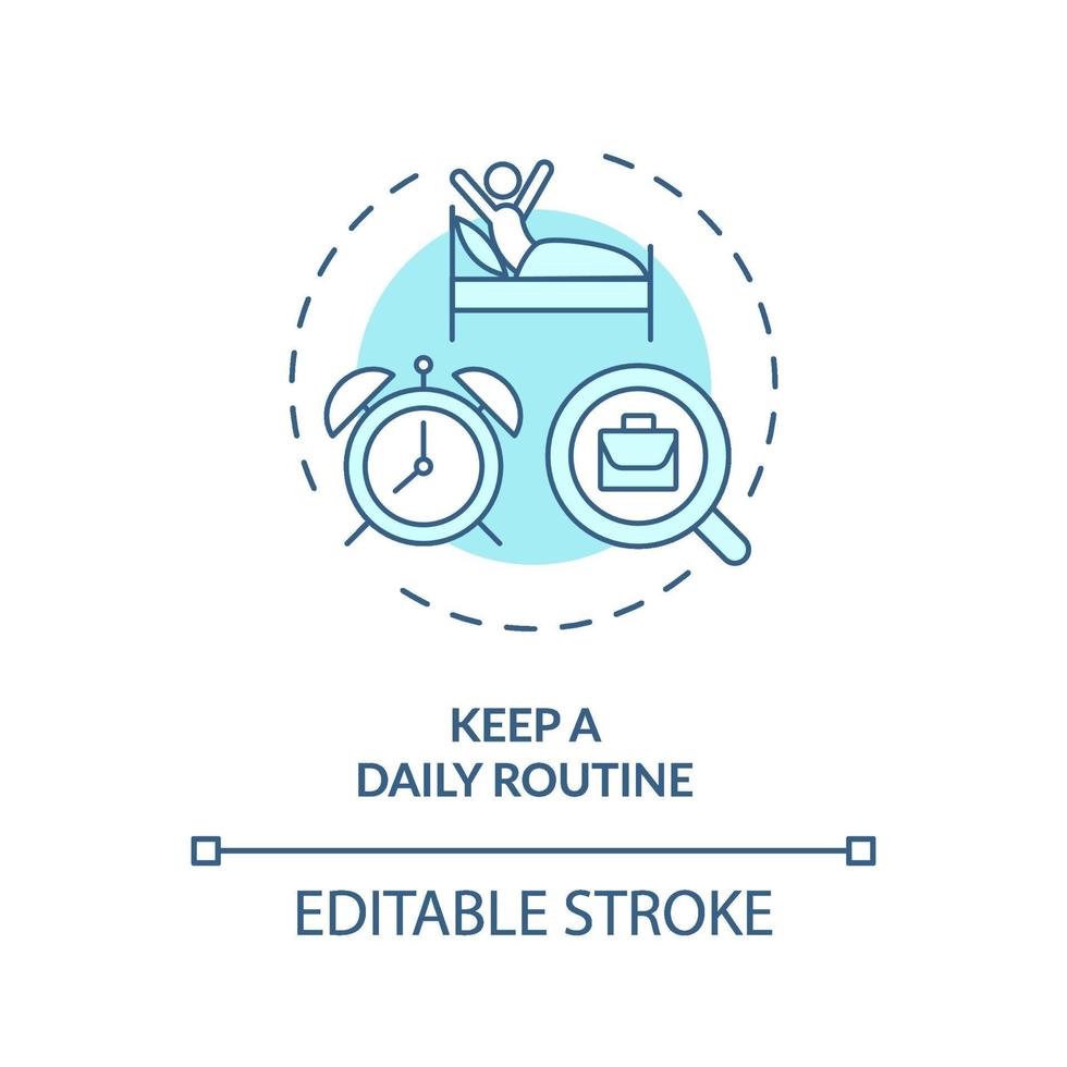 Keep a daily routine concept icon vector