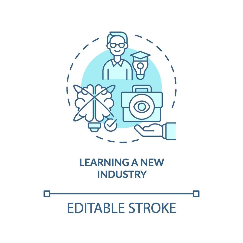 Learning a new industry concept icon vector