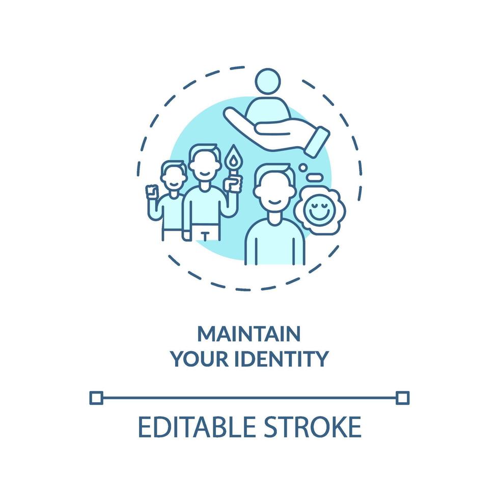 Maintain your identity concept icon vector