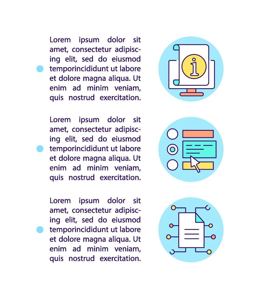 tratar con iconos de línea de concepto de información digital con texto vector