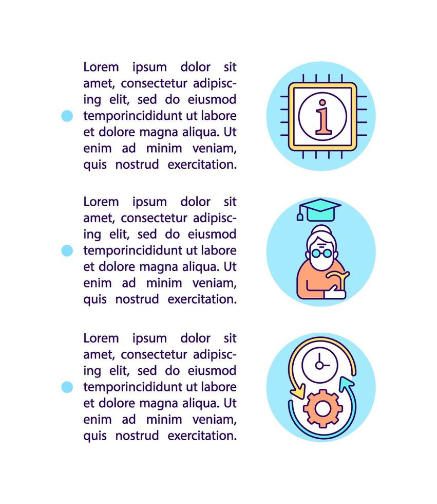 ICT for lifelong learning concept line icons with text vector