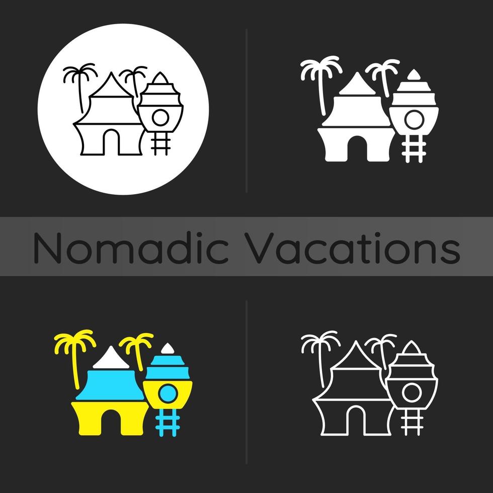 icono de tema oscuro resort nómada vector