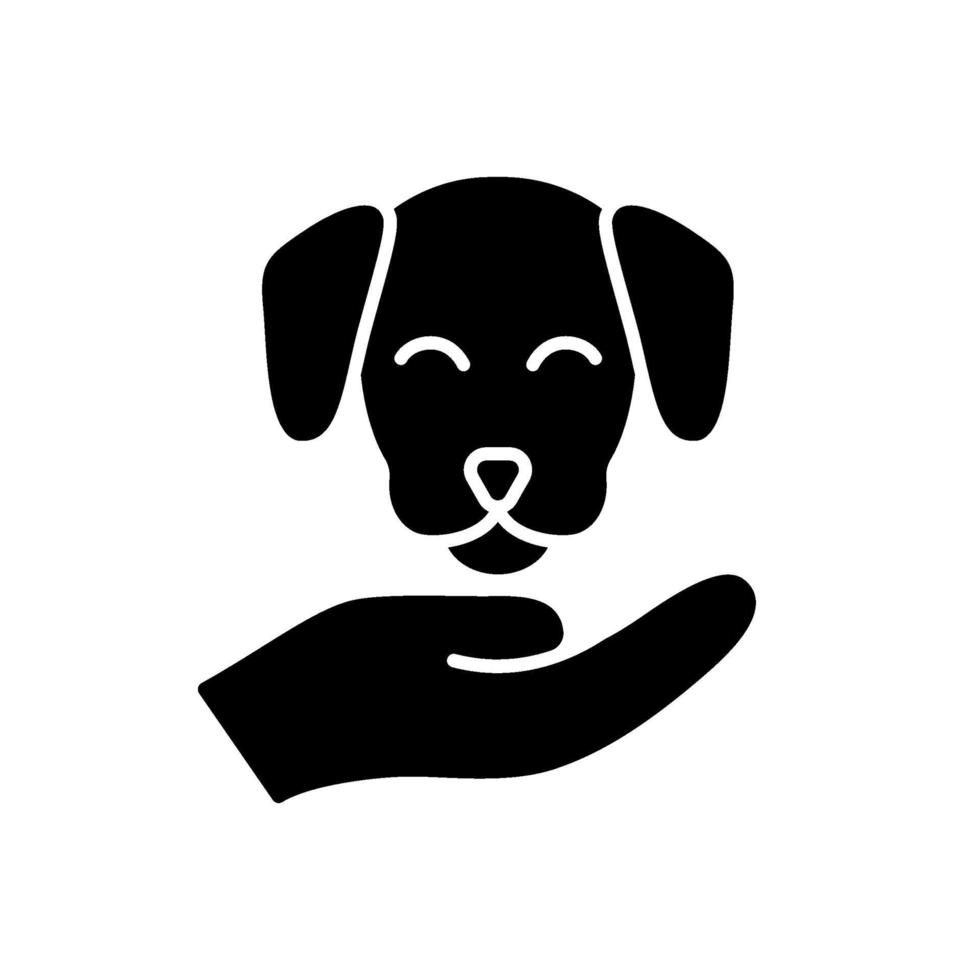 icono de glifo negro apto para mascotas vector