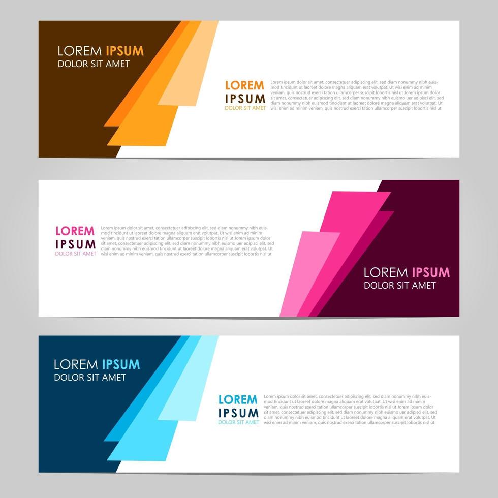 Business Set 3 vector abstract banner design template