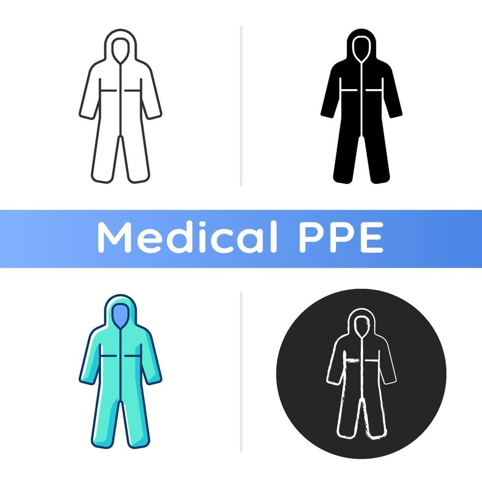 Medical coveralls icon vector