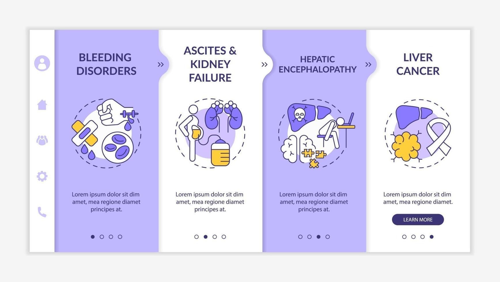 plantilla de vector de incorporación de resultado de insuficiencia hepática